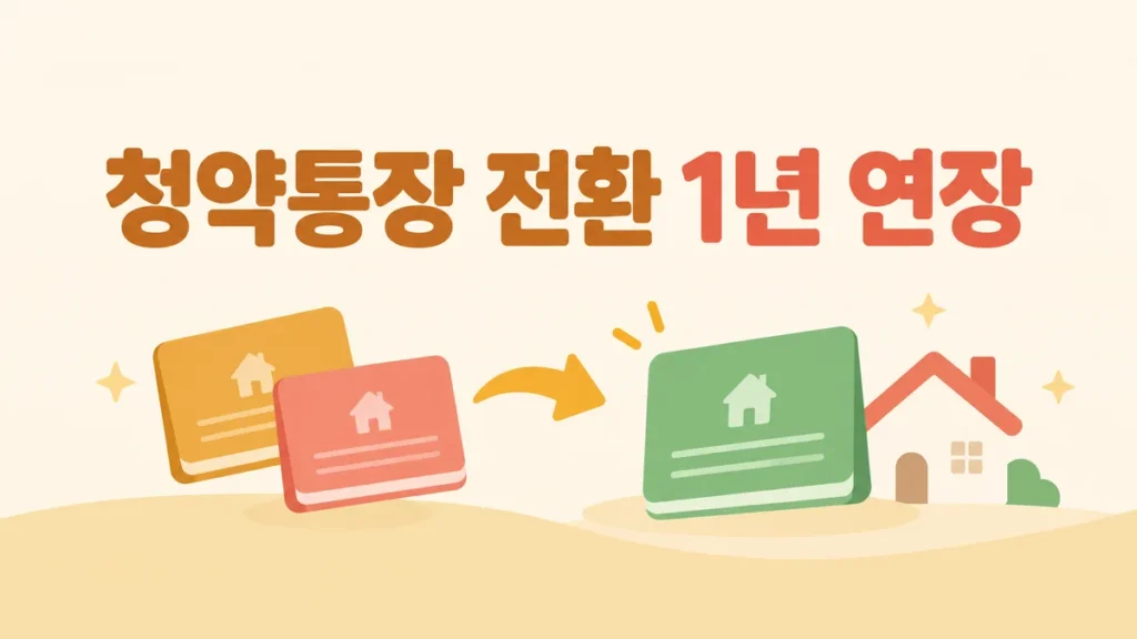 청약통장 전환 기한 1년 연장과 종합저축 전환 안내