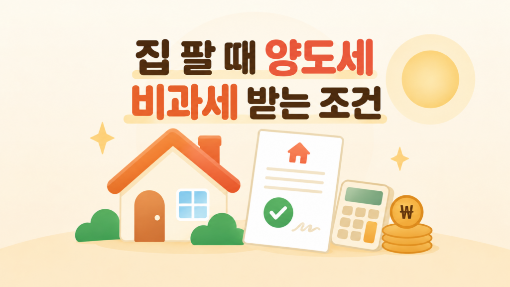 집 팔 때 양도세 비과세 받는 조건 안내