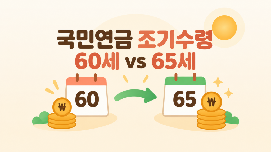 국민연금 조기수령 60세와 65세 비교 안내