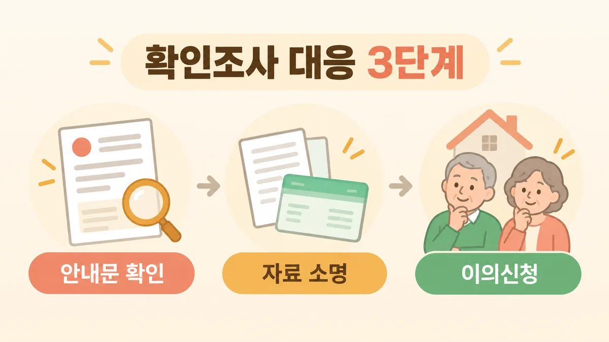 기초연금 확인조사 안내문 확인과 소명서류 제출·이의신청 순서