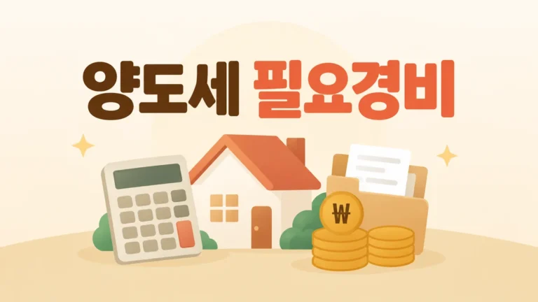 집 팔 때 양도세 필요경비와 증빙 서류를 설명하는 대표 이미지