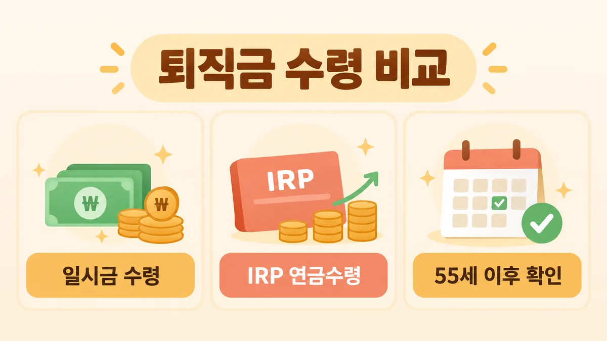 퇴직금 일시금과 IRP 연금수령의 세금 차이 요약